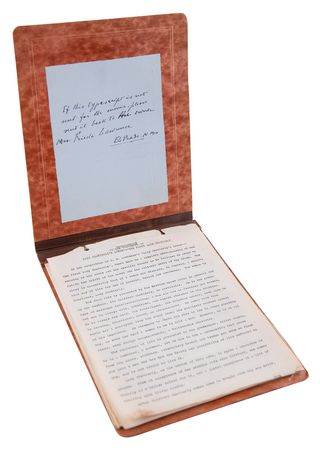 Lot #577 [D. H. Lawrence] Film Treatment for Lady