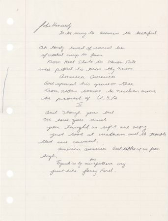 Lot #296 John F. Kennedy, Jr. Autograph Manuscript