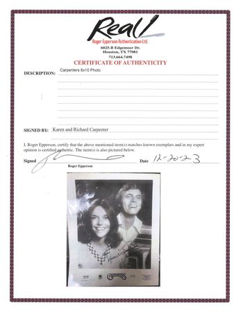 Lot #692 The Carpenters Signed Photograph - Image 2
