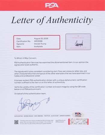Lot #236 Donald Trump Signed 'Letters to Trump' Bookplate - Image 3