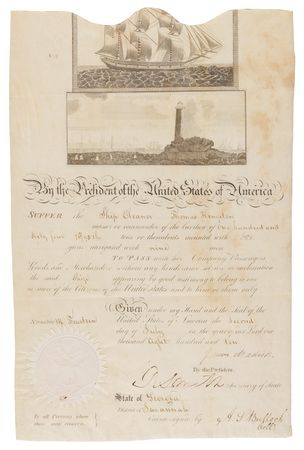 Lot #7 James Madison Document Signed as President