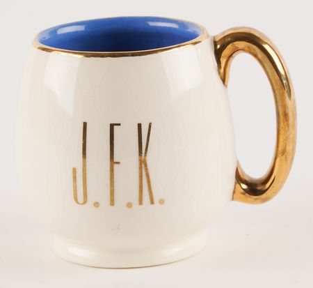 Lot #93 John F. Kennedy Signed ‘USS Oriskany’ Photograph as President, with Commemorative ‘Presidential Visit’ Mug - Image 3