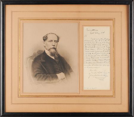 Lot #553 Charles Dickens Autograph Letter Signed
