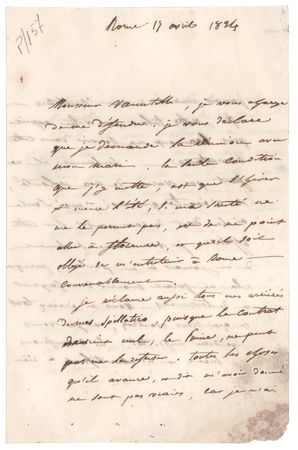Lot #343 Pauline Bonaparte Autograph Letter Signed