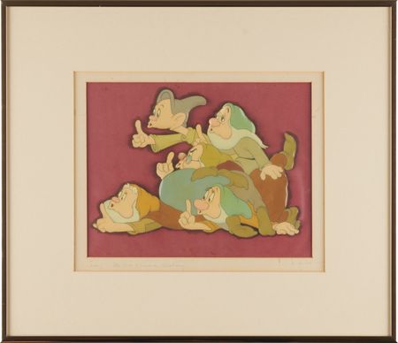 Lot #543 Seven Dwarfs production cel from Snow White and the Seven Dwarfs - Presented to the Treasurer of Walt Disney Studios - Image 2