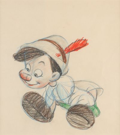 Lot #532 Pinocchio preproduction concept drawing