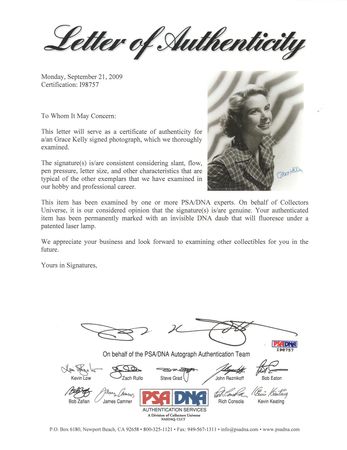 Lot #741 Grace Kelly Signed Photograph - Image 2