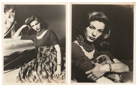 Lot #702 Lauren Bacall (2) Signed Photographs