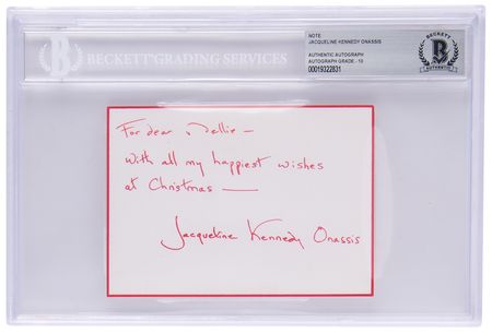 Lot #77 Jacqueline Kennedy Autograph Note Signed -