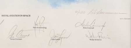 Lot #469 Naval Aviation in Space Multi-Signed (9) Print with Neil Armstrong (Ltd. Ed. #31/1000) - 20˝ x 27.5˝ - Image 2