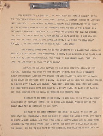 Lot #518 Walt Disney Studios: Story Concept for