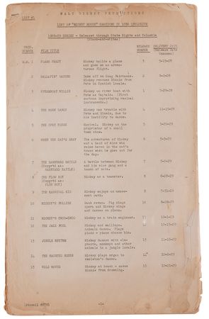 Lot #519 Walt Disney Studios: Master Production,
