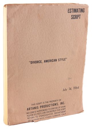 Lot #750 Marriage on the Rocks Original Estimating Script by Cy Howard - Image 1