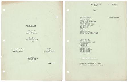 Lot #732 Audrey Hepburn: My Fair Lady Wardrobe/Makeup Department Archive, with an Original Script, George Cukor Memo, and 150+ Candid Photographs - Image 3