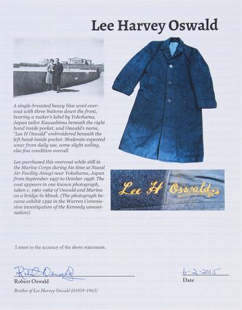 Lot #460 Lee Harvey Oswald Personally-Owned and -Worn Overcoat from His Years in the Soviet Union - Image 8