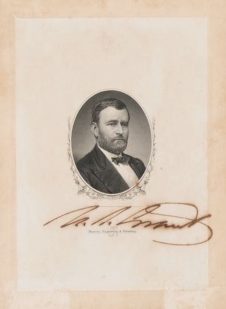 Lot #33 U. S. Grant Signed Engraving - Image 2