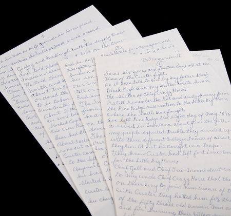 Lot #411 Chief Red Fox Autograph Manuscript Signed