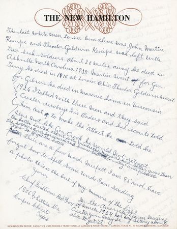 Lot #411 Chief Red Fox Autograph Manuscript Signed - Native American Account of the Battle of the Little Bighorn and Custer's Last Stand: 