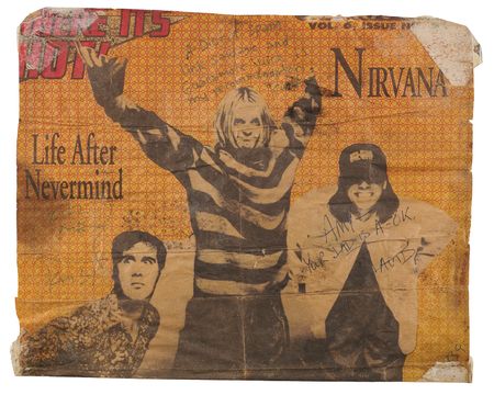 Lot #663 Nirvana Signed New Times Magazine Cover from Opening Night of the In Utero Tour (Arizona, October 18, 1993) - Image 1