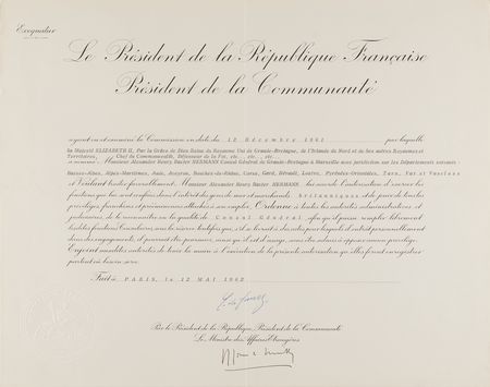 Lot #337 Charles de Gaulle Document Signed as
