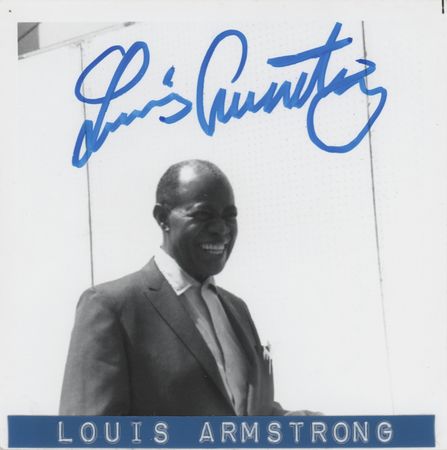 Lot #606 Louis Armstrong Signed Candid Photograph