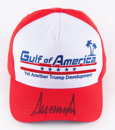 Lot #241 Donald Trump Signed Baseball Hat - Gulf of America - Image 1