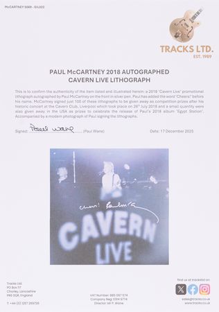 Lot #625 Beatles: Paul McCartney Signed 2018 ‘Cavern Live’ Promotional Lithograph - One of Just 100 Issued - Image 3