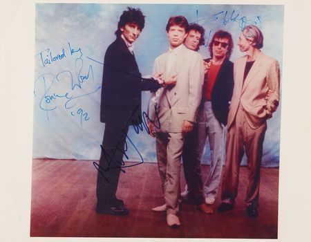 Lot #676 Rolling Stones Signed Oversized Photograph - Mick Jagger, Keith Richards, and Ronnie Wood - Image 1