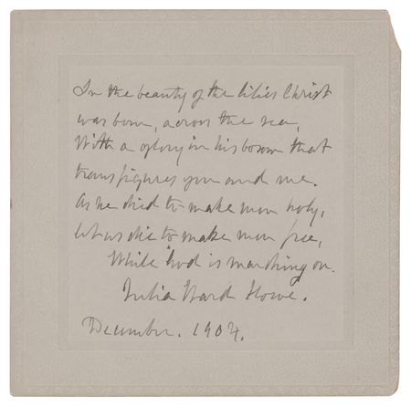 Lot #557 Julia Ward Howe Autograph Quote Signed