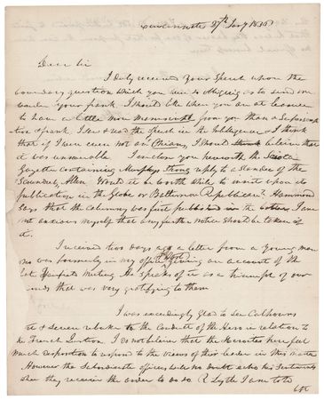 Lot #15 William Henry Harrison Autograph Letter