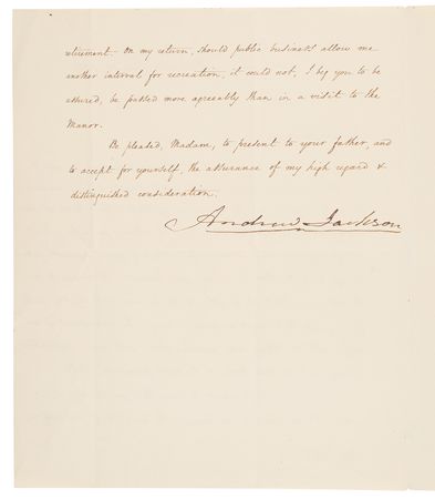 Lot #12 Andrew Jackson Letter Signed as President on a Government Appointment Sought by Declaration Signer Charles Carroll - Image 2