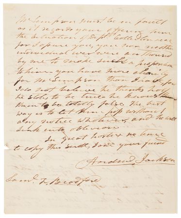 Lot #11 Andrew Jackson Autograph Letter Signed as President - 