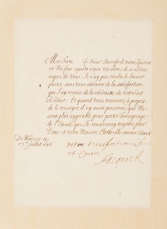 Lot #351 King James II Letter Signed Praising a