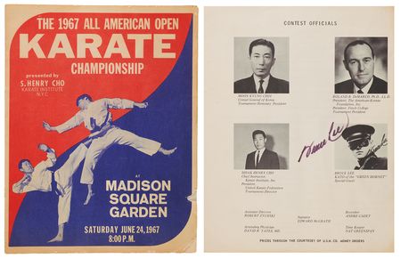 Lot #745 Bruce Lee Signed 1967 All American Open Karate Championship Program (Madison Square Garden) - The Event Where Lee First Met Chuck Norris - Image 1