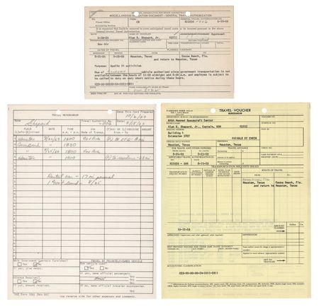 Lot #484 Alan Shepard Signed and Filled-Out