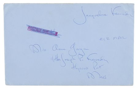 Lot #80 Jacqueline Kennedy Autograph Letter Signed with Free Frank to JFK's Cousin Anne Gargan: 