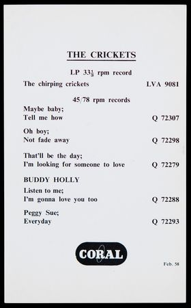 Lot #642 Buddy Holly and The Crickets Signed Coral Records Promo Card - Image 2