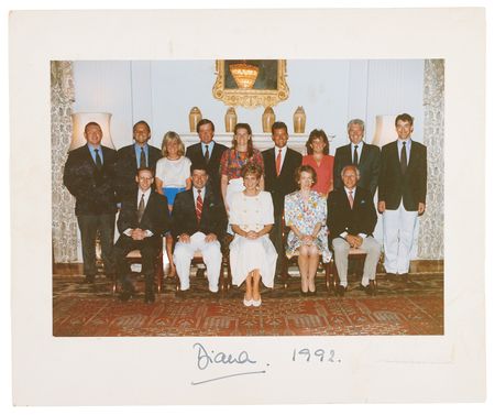 Lot #360. Princess Diana Signed 1992 Egypt Royal Tour Group Photograph