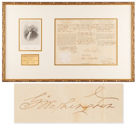 Lot #2 George Washington Document Signed as