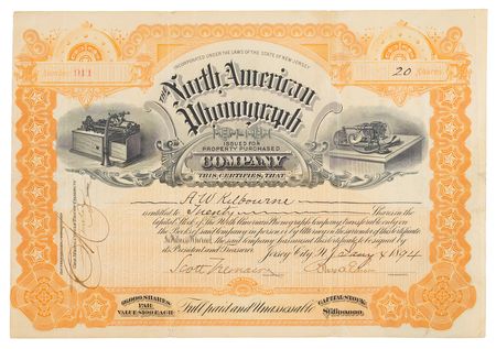 Lot #388 Thomas Edison Rare Signed North American