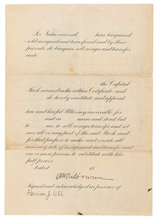 Lot #388 Thomas Edison Rare Signed North American Phonograph Company Stock Certificate (1894) - Image 2