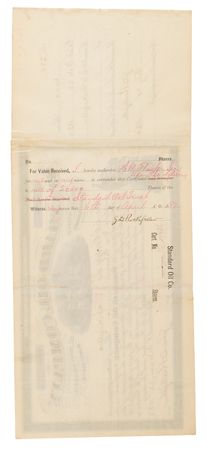 Lot #384 John D. Rockefeller Thrice-Signed 1882 Standard Oil Stock Certificate Documenting Conversion into the Standard Oil Trust - Image 2