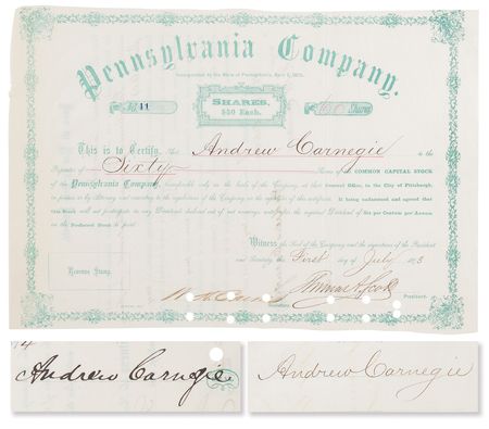 Lot #378 Andrew Carnegie and Thomas A. Scott