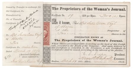 Lot #369 Alice Stone and Henry Browne Blackwell