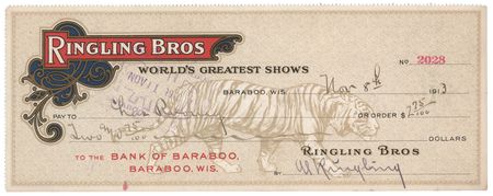 Lot #383 Al Ringling Signed 'Ringling Bros,