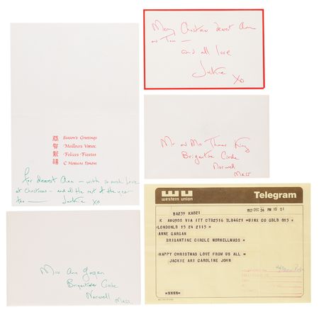 Lot #81 Jacqueline Kennedy (2) Signed Christmas