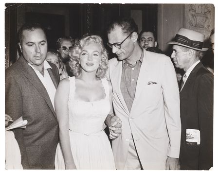 Lot #759. Marilyn Monroe and Arthur Miller Original Oversized Photograph - PSA Type II
