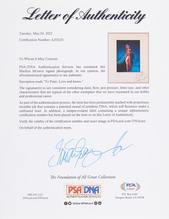 Lot #760 Marilyn Monroe Signed Photograph - Image 2