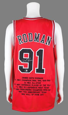 Lot #814 Dennis Rodman Signed Chicago Bulls