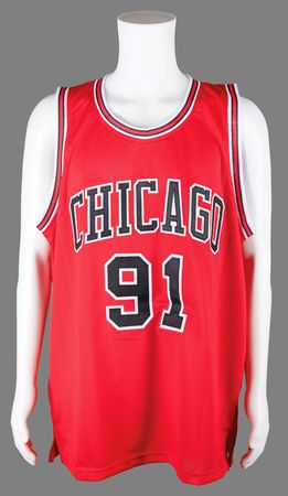 Lot #814 Dennis Rodman Signed Chicago Bulls Basketball Jersey - Image 2